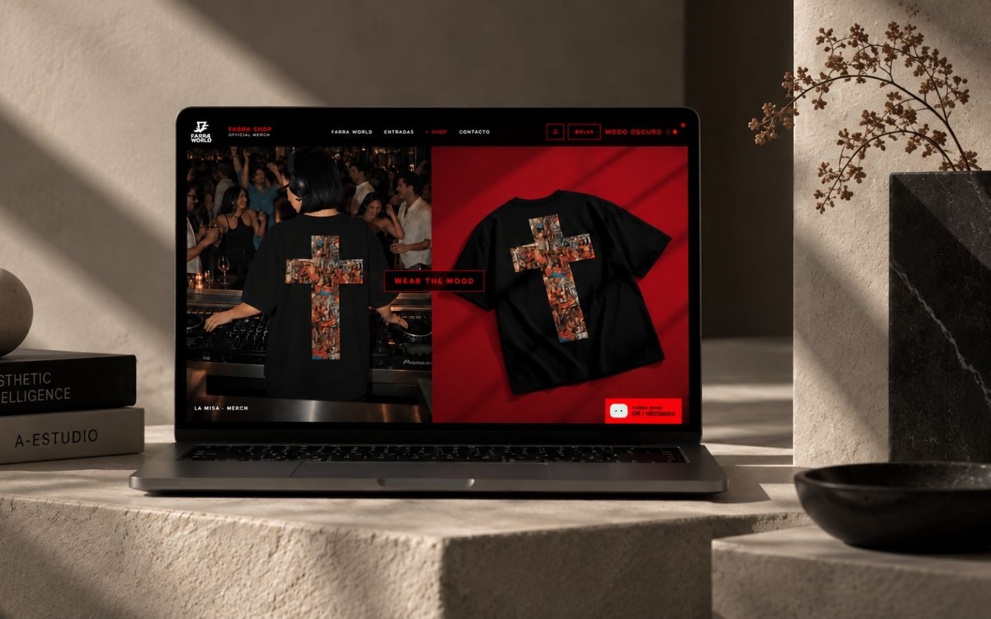 FARRA SHOP, ecommerce y diseño web para el merchandising oficial de FARRA WORLD por A-ESTUDIO