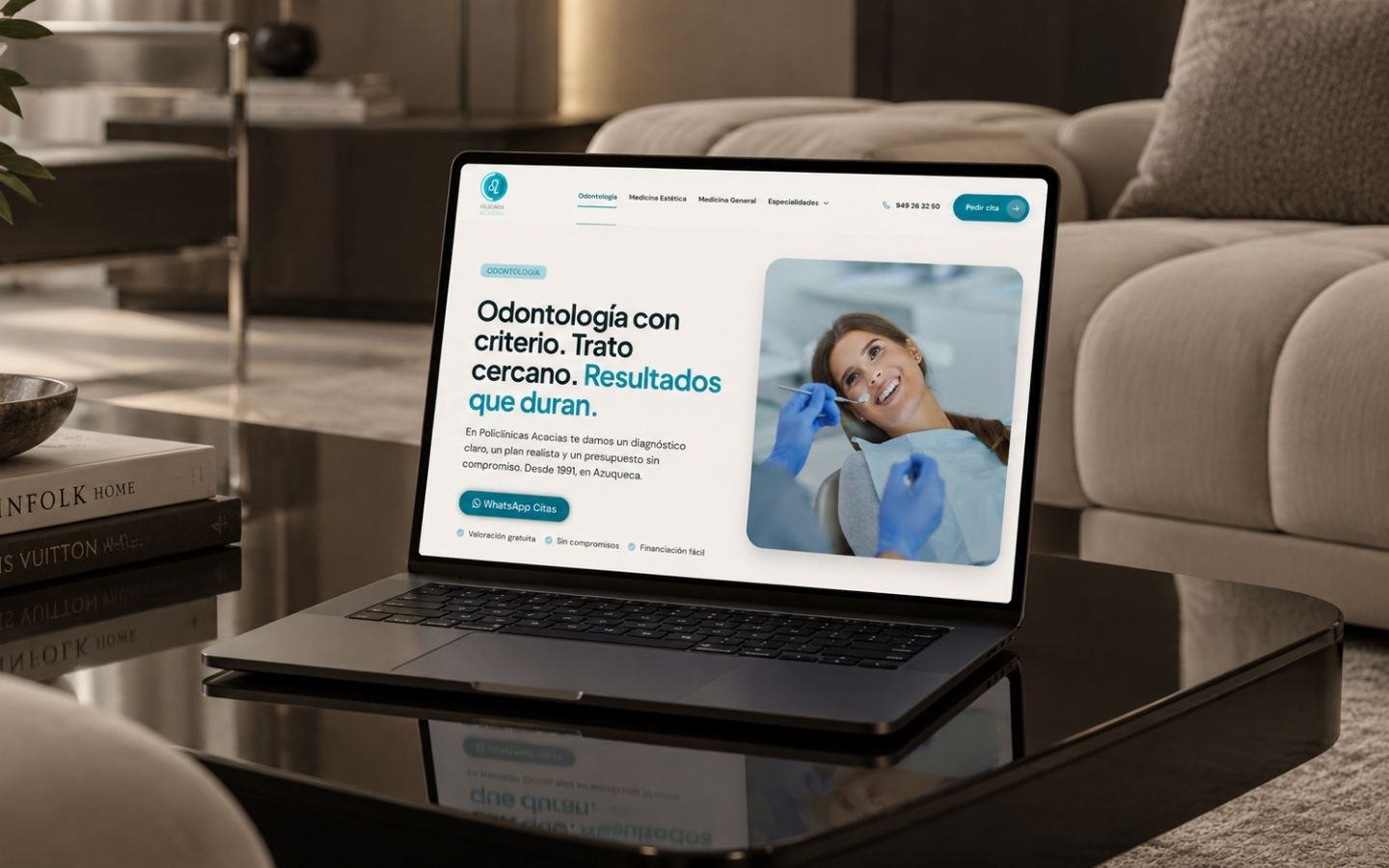 Policlínica Acacias, rediseño web a medida por A-ESTUDIO para un centro sanitario multidisciplinar en Guadalajara